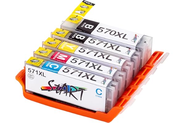 Start - 5 Cartouches d'encre Compatible avec Canon PGI-570 PGBK XL. CLI-571BK XL. CLI-571C XL. CLI-571M XL. CLI-571Y XL
