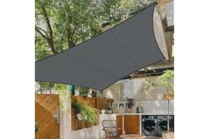 COOL AREA Solsegel Vattentät Rektangulär 5x5m Solskydd 95% UV-skydd Vindskydd, Vattenavvisande Segel Lämplig för Utomhusområd