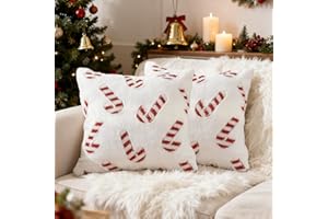 Sunshine smile 2er Set Samt Kissenbezüge Weicher,Kissenbezug Weihnachten 45x45,Kissenbezug 45x45 Weihnachten,Samt Weihnachtsbaum Stickerei Kissenbezüge Weicher