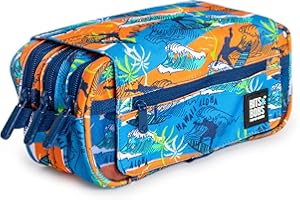 PracticOffice Estuche Portatodo Triple Design de Amplios Apartados Interiores con Cremallera Individual para Material Escolar y Viaje (Hawaii)