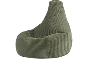 ‎ICON Icon Dalton Sitzsack Kinder, Salbeigrün, Flauschiger Cord Stoff, Sitzsack Cord mit Füllung, Bequemer Kinder Gaming Sessel, Kuschelsessel, Lese Sessel, Schlafzimmer, Kinderzimmer, Spielzimmer