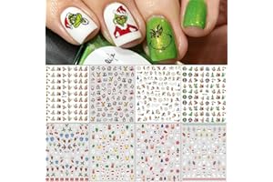 KALEFUL Nagelsticker Weihnachten, 9 Blatt Selbstklebend Nagelaufkleber Nail Art Sticker Dekoration Nageldesign Zubehör