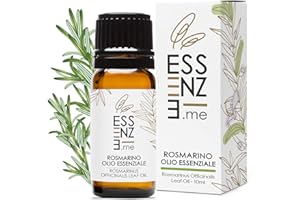 ESSENZE.ME PURO, ELEGANTE BENESSERE ESSENZE OLIO ESSENZIALE DI ROSMARINO Puro al 100% Naturale Per Capelli Sani e Splendenti, Per Diffusore Oli Essenziali Aromaterapia. Controllato e Confezionato in ITALIA.