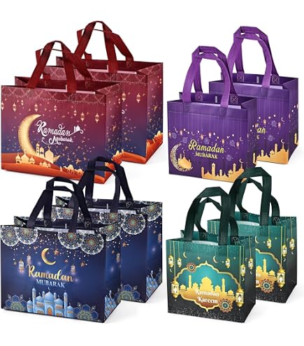 Set 4 Sacchetti Regalo Ramadan Mubarak in Tessuto non Tessuto 2