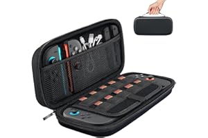 TiMOVO Funda de Switch 2, EVA Duro Estuche Protector para Nintendo Switch 2, Funda de Viaje Switch 2 almacena 10 Tarjetas de Juego, Estuche con Bolsillo de Malla para Accesorios de Switch 2,Negro