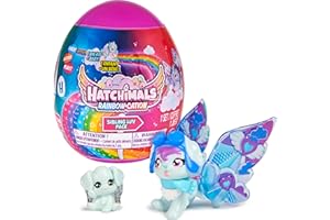 Hatchimals Rainbowcation Sibling Pack, großes wiederverwendbares Ei mit 2 CollEGGtibles-Figuren und Kleiner Stoffdecke, Kinderspielzeug für Mädchen ab 5 Jahren