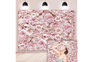 BINQOO 2.1x1.5m Rosa Blumenhintergrund für Fotografie Blush Rose blüht Blume Fotohintergrund Baby Dusche Hochzeit Liebhaber Geburtstag Party
