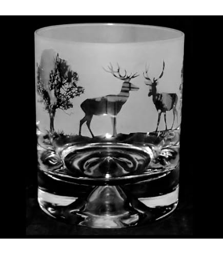 Bicchiere Da Whisky In Vetro Inciso A Mano - 30cl - The Milford Collection, Regalo Elegante
