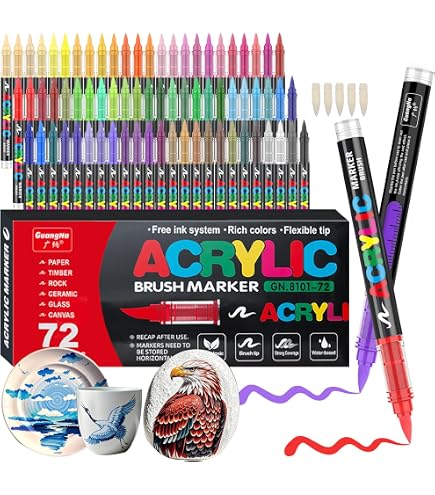 JRQ 240 Couleurs Feutres Acryliques Pointe Pinceau - Marqueurs Peinture Pour Papier, Céramique, Bois, Toile, Tissu Et Plus