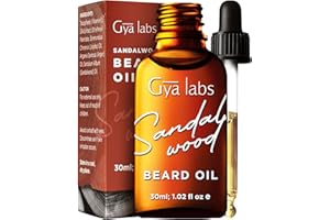 Gya Labs Sandalwood Beard Oil for Men Growth - Natural Beard Growth Oil for Men with Organic Argan & Jojoba Oil - Mens Beard Oil that Moisturizes, Softens & Strengthens (30ml)