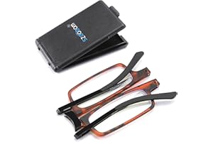 SZEOEOM Gafas de lectura plegables ultrafinas Lectores plegables ultraligeros Bule-light para hombres Mujeres Estuche de gafas rectangular portátil de viaje compacto