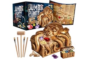 DR. DAZ Dr.Daz - 12 Pietre e Cristalli di tesori dei Pirati-Gioco di esplorazione di scavi archeologici per Bambini 5 6 7 8 9 10 Anni