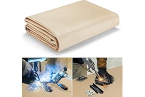 FIREWESS Coperta per saldatura in fibra di vetro resistente, coperta resistente al calore con occhielli in ottone, tappetino per saldatura multiuso per grill, campeggio, uso industriale (180x240 cm)