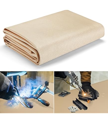 TOPDC Schweißdecke Feuerfest - 1,2x1,8 M Fiberglas Schutz Für Schweißarbeiten