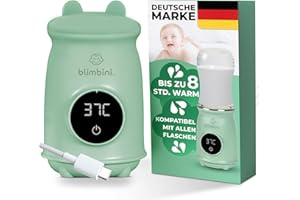 blimbini® Pro+ Flaschenwärmer Baby unterwegs mit genauer Temperatursteuerung & USB-C - akkubetriebener, tragbarer Flaschenwärmer to go - Baby Bottle Warmer portable - Babyflaschen Wärmer unterwegs