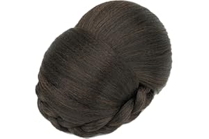IMISSU Moño trenzado Bailarina Cubierta para el cabello Donut Piezas para el cabello Scrunchies Moño para el cabello Peluca Clips Updo Fiesta de bodas para mujeres (M2 Chocolate Cafe)