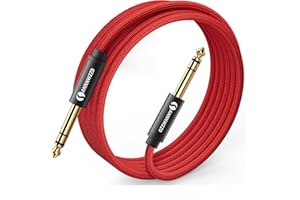 ANNNWZZD Wtyczka 6,35 mm na wtyk 6,35 mm stereo kabel audio 6,35 jack profesjonalny kabel do instrumentów (5 m)