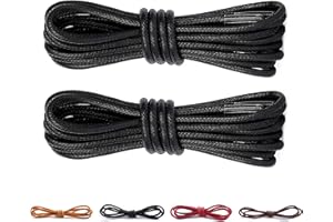 CCSOFTIME (2 PAIA Lacci per Scarpa Cerati Eleganti, Lacci Sottili per Scarpe Classiche Cuoio, Stringhe per Scarpe Polacchetti, Robuste e Resistenti Stringate de Bambini e Adulti- Larghezza 2.5mm