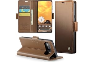 Rerzoiro Coque pour Google Pixel 9A, Étui Housse en RFID Protection Premium PU Cuir Portefeuille Rabat Case Magnétique Stand Antichoc, Étui Case pour Google Pixel 9A, Marron