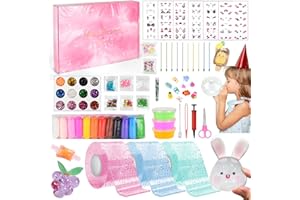 VICTERR Nano Tape Bubbles Set, 3 Rollen Nano Tape Kit mit Pailletten, Glitzerpuder und Aufklebern, DIY Bubble Tape Nano Klebeband Doppelseitig Blowing Bubble Tape Geschenk Bastelsets für Kinder