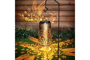 DAVALAMPA Solar Lights Lantern Outdoor Garden, Mothers Day Gifts for Women Mum, Waterproof Hummingbird Hanging Ornaments Birthday Gifts Outside Decor for Patio Lawn Yard