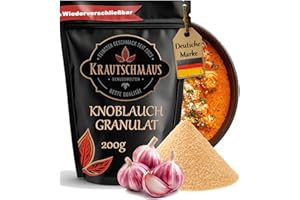 ‎KRAUTSCHMAUS 200g Knoblauchgranulat von Krautschmaus, Knoblauch granuliert, gemahlener Knoblauch, Knoblauchpulver, Knoblauchgewürz ohne Zusatzstoffe