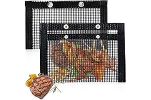 AKONE 2 PCS BBQ de Antiadherente Para Barbacoa Bolsa de Malla Para Parrilla de Barbacoa Bolsa Para Hornear Barbacoa Reutilizables Parrilla de Barbacoa Para BBQ de Picnic al Aire Libre