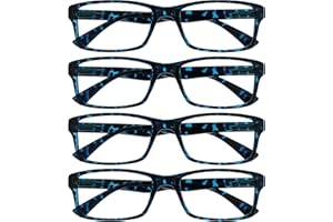 OPULIZE The Reading Glasses Company La Compañía Gafas De Lectura Azul Carey Lectores Valor Pack 4 Estilo Diseñador Hombres Mujeres RRRR92-3 +2,00
