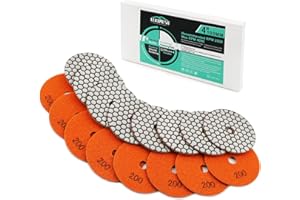 Dischi Lucidatura Diamantati LEKOMESH - 8 pezzi 100MM #200 Platorelli per Lucidatura a Secco Diamantati per Granito Marmo Pietra artificiale Quarzo,Tampone di Lucidatura