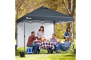 YITAHOME Namiot rozkładany 3 x 3 m z 1 ścianą boczną, wodoodporny, składany, ogrodowy, kempingowy, imprezowy, baldachim, z torbą do przechowywania, 4 torby obciążeniowe, na patio, targ, plażę,