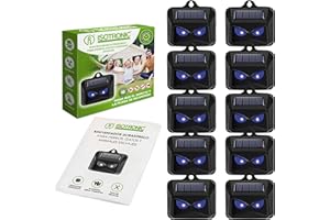 ISOTRONIC Ahuyentador solar de animales salvajes como mapaches, ciervos, zorros, jabalíes, etc. – 10 repelentes efectivos con luz LED azul