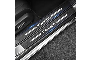 RIDGOEL 4 Stück Auto Einstiegsleisten Türschweller Schutzfolie, für Renault Twingo Kohlefaser Lackschutzfolie Türschweller Trittschutz Aufkleber Auto Tür Schritt Platte Abdeckung Twingo