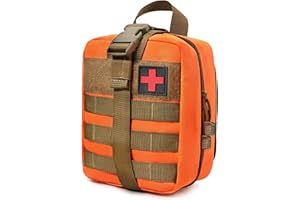 ‎TANSOLE TAN SOLE TANSOLE erste Hilfe Tasche leer molle Tactical gürteltasche ETM Taktische ifak Pouch für Outdoor Camping,Survival, Wandern,und Hund First aid gürtel Bag (Orange)