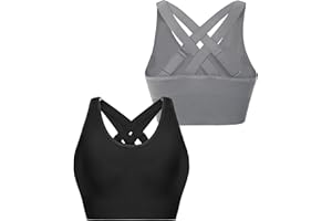 Litherday Women's Sports Bras High Impact Sports Bra Wireless Adjustable Removable Padding Yoga Gym Crop Top