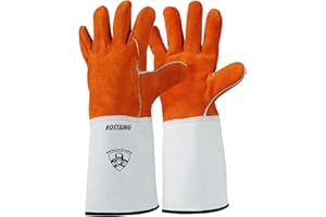 ROSTAING Gant SPLITWELD - Paire de gants Cuir Soudure - Pour Tous les Travaux De Soudage - Résistant à la Chaleur et Métal Liquide - Protection Etincelles - Utilisé pour Soudeurs, Cheminée, Barbecue