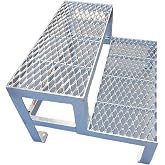 SRM Design 2 Stufen Standtreppe Wangentreppe Gitterrosttreppe Außentreppe Industrietreppe Modell 2 Anthrazit 18 Cm Stufenhöhe, 140 Cm Breite, 36 Cm Höhe Ohne Geländer