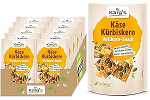 ‎DR KARG Dr. Karg’s Vollkorn-Snack Käse Kürbiskern - knusprig, vegetarisch, Snack mit Emmentaler & Kürbiskernen, 100% Vollkornmehl & ohne Zusatzstoffe, 10x110g