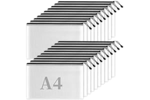 CIMOYBAI Document Wallets 20 sztuk toreb na dokumenty A4, wodoodporna torba na dokumenty z zamkiem błyskawicznym, plastikowa torba na dokumenty z zamkiem błyskawicznym, przezroczyste torby na papier, dokumenty