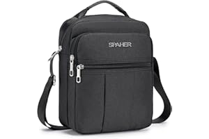 SPAHER - Bolsa para hombre, bolsa de mano, bandolera, bolsa de hombro, para hombre, bolsa de pecho, bolsa de hombro, Ipad mensajero, bolsa de negocios, portadocumento Crossbody regalo