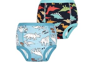 MOEMOE BABY pojkar och flickor potträningsbyxor för småbarn, 2-pack bomull lätt absorberande återanvändbara träningsunderkläder, 2-6 år