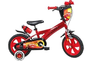 A.T.L.A.S. Vélo 12'' Spiderman équipé de 1 Frein, Plaque Avant décorative, Garde boues, Carter et stabilisateurs Cars Garçon, Rouge