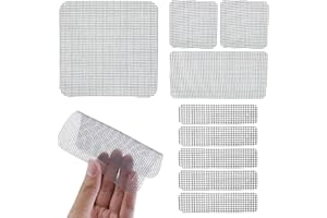 AMANDELIZABE Juego de 45 piezas de reparación de mosquiteras, cinta adhesiva para reparación, protección contra insectos, fibra de vidrio autoadhesiva, previene mosquitos y insectos, color negro