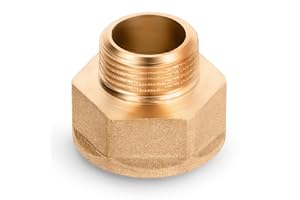 HYDROBIL Water Pipe Plumbing Fittings 1" BSP Female x 3/4" BSP Male Reducing Adapter, BSP Fittings, Brass Plumbing Joints and Connections, 10 Bar, Max. Temp. 95°C, BSP Connector