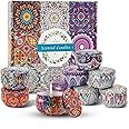 SKY-TOUCH Scented Candles Gift Set,Aromatherapy Candle with Natural Soy Wax,for Aromatherapy,Bath,Yoga,Relaxing Stress Relief Aroma Home Best Gift for Women,18H Duration per Candle,set of 9 pack