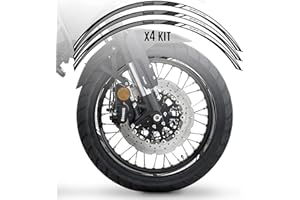 AZGRAPHISHOP Kit Adesivi per 2 Cerchioni COMPATIBILI CON Benelli TRK 502 X 2018-2021 CI-039 (WHITE)