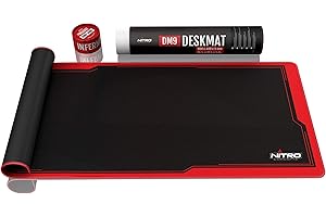 ‎NITRO CONCEPTS NITRO CONCEPTS DM9 - Gaming Mauspad XXL 900x400 Millimeter Fransen Freie Ränder Microfaser Großes Mauspad Non Slip Mousepad Gaming - Schwarz/Rot