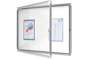 Nobo Bacheca Magnetica per Esterno con Serratura, 8 x A4, Gamma Premium Plus, Bianco, 1902579