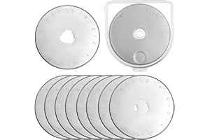 QWORK® 10 Pezzi Lame Rotanti da 45 mm per Taglierina Rotante, in Acciaio SKS-7, con Foro di Fiore di Pruno