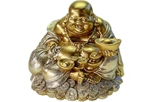 Kremers Schatzkiste Duża skarbonka Budda szczęścia 18 cm dekoracyjna świnka skarbonka figurka Happy Buddha