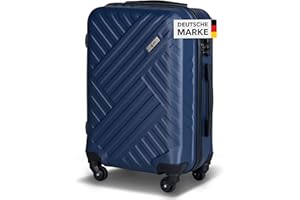 Xonic Design Boardcase Reisekoffer - Hartschalen-Koffer mit 360° Leichtlauf-Rollen - hochwertiger Kabinen-Trolley mit Zahlenschloss - Hand-Gepäck in 55x35x20cm ((Boardcase Business Night Blue, S))